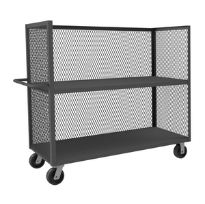 Durham 3ST-EX3048-2-95 3 Sided Mesh Truck, 2 Fixed Shelves, 30 X 48