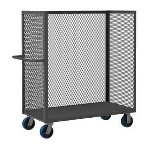 Durham 3ST-EX2448-6PU-95 3 Sided Mesh Truck, 1 Base Shelf, 24 X 48