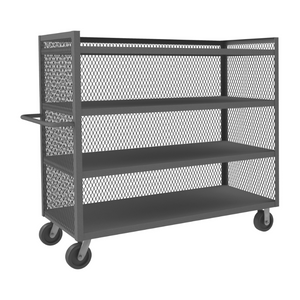 Durham 3ST-EX2436-4-95 3 Sided Mesh Truck, 4 Fixed Shelves, 24 X 36