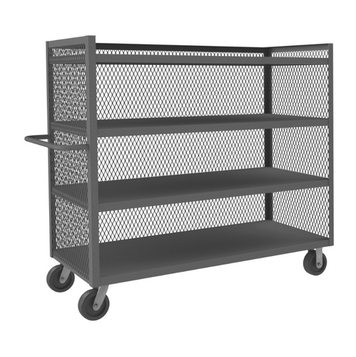 Durham 3ST-EX3060-4-95 3 Sided Mesh Truck, 4 Fixed Shelves, 30 X 60