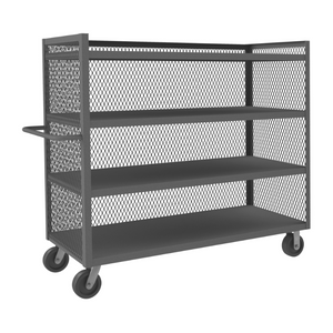 Durham 3ST-EX3072-4-95 3 Sided Mesh Truck, 4 Fixed Shelves, 30 X 72