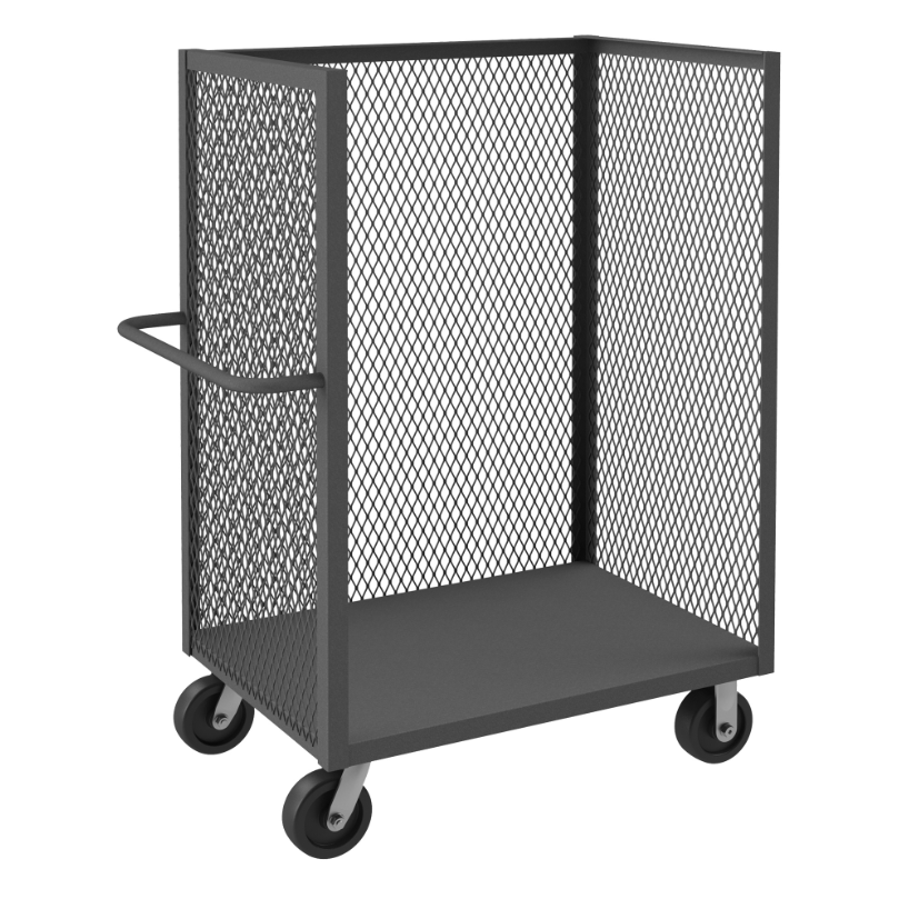 Durham 3ST-EX2436-95 3 Sided Mesh Truck, 1 Base Shelf, 24 X 36