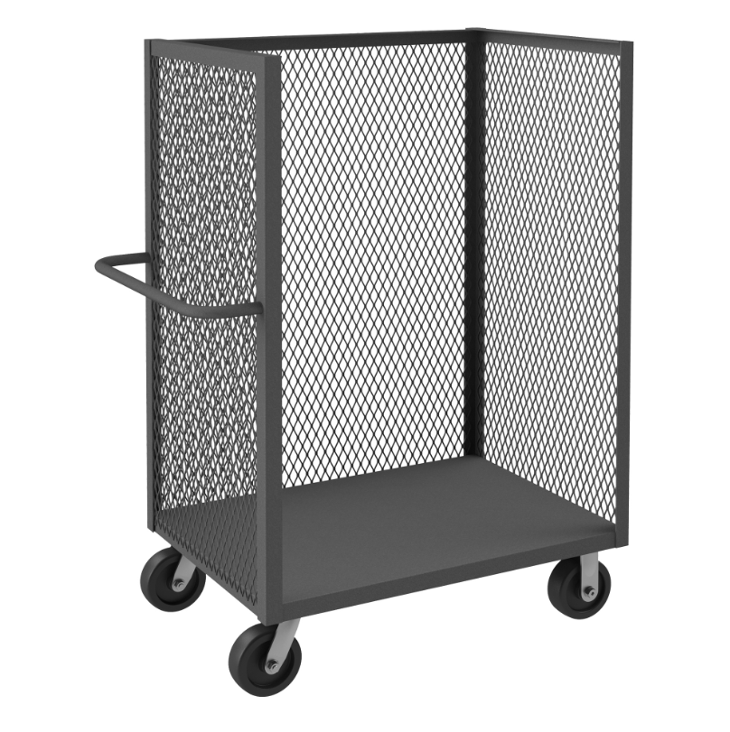 Durham 3ST-EX3060-95 3 Sided Mesh Truck, 1 Base Shelf, 30 X 60