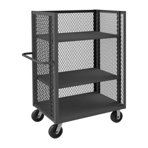 Durham 3ST-EX3660-2AS-95 3 Sided Mesh Truck, 2 Adjustable Shelves, 36 X 60