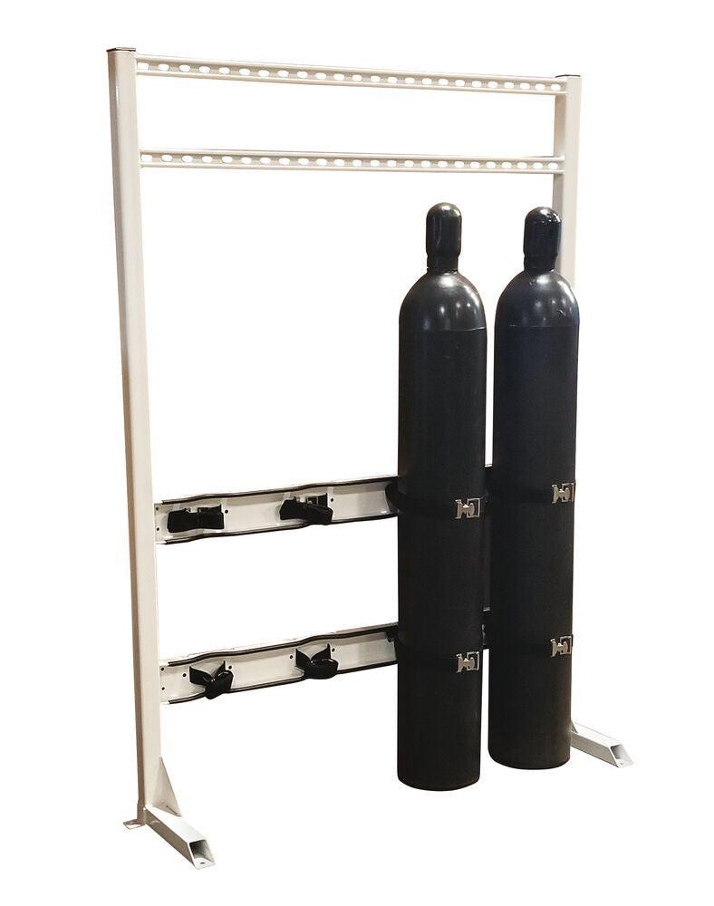 Justrite Steel Gas Cylinder Process Stand, 4 Cylinder Capacity, In-Line  - 35310