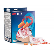 Load image into Gallery viewer, 3M™ Foam Earplugs 1110 Corded 100 Pr/Bx