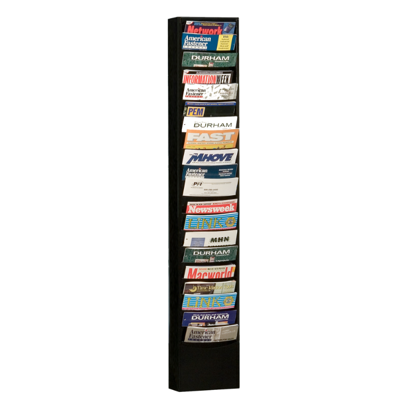 Durham 400-08 Literature Rack, 20 Pockets, Black