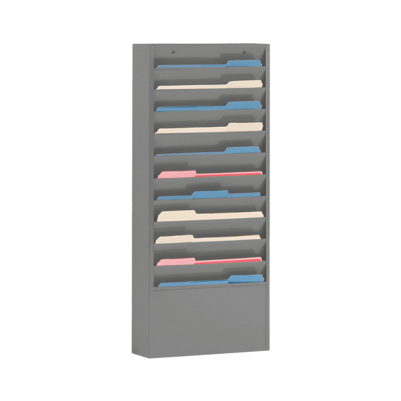 Durham 406-95 Literature Rack, 10 Large Pockets, Gray