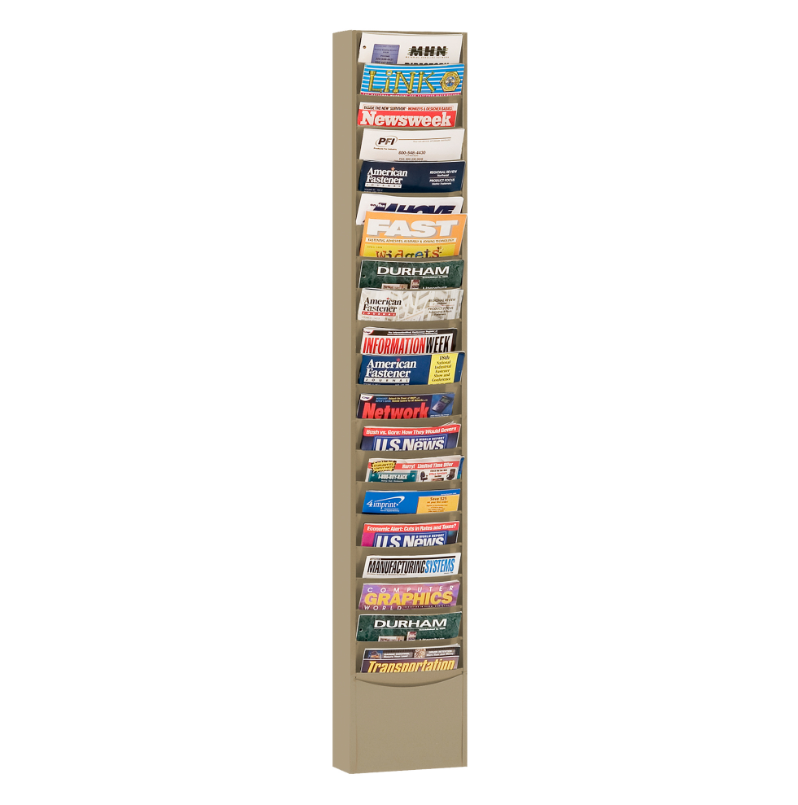 Durham 411-75 Literature Rack, 20 Large Pockets, Tan