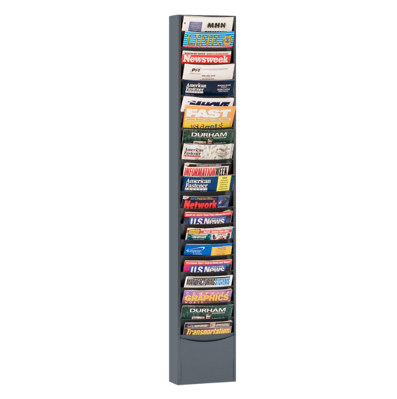 Durham 411-95 Literature Rack, 20 Large Pockets, Gray