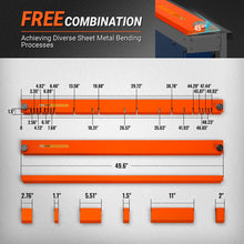 Load image into Gallery viewer, MechMaxx 48'' Industrial Magnetic Pan and BOX Heavy Duty Sheet Metal Brake 20 Gauge Capacity Shear Press Brake, MSMB1250E