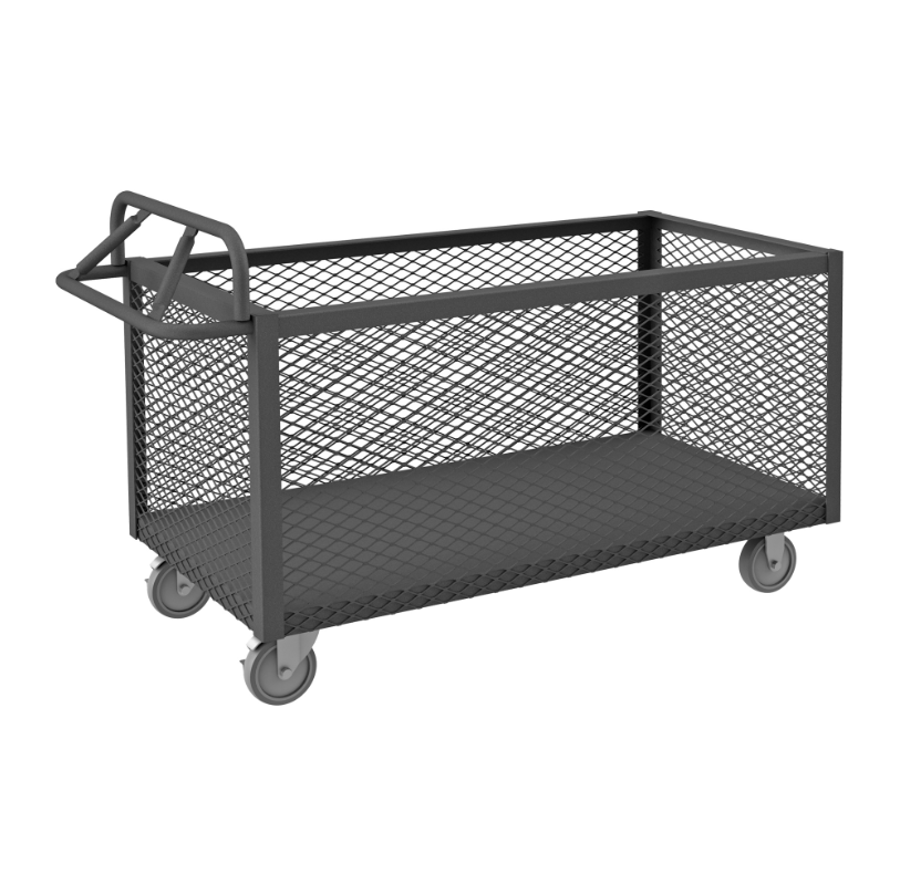 Durham 4STE-EX-2448-5PU-95 4 Sided Mesh Box Truck, Ergonomic Handle, 48 X 24