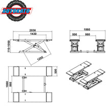 Load image into Gallery viewer, Katool KT-X85 8000 lbs. Electric Lock Release  Scissor Lift (110v or 220v)