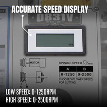 Load image into Gallery viewer, MechMaxx 1.5‘’ Spindle Bore Metal Lathe Machine with DRO 8'' x 16'' High Precision Brushless Motor Mini 1.5HP Benchtop 0-2500 RPM Variable Speed Metal Working Machine 1.5‘’ Spindle Bore Small Lathe wi