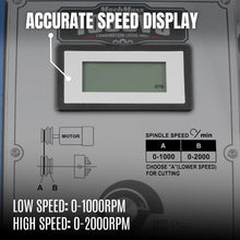 Load image into Gallery viewer, MechMaxx 1.5‘’ Spindle Bore Metal Lathe Machine with DRO 10'' x 30'' High Precision Benchtop 0-2000 RPM Variable Speed Metal Working Machine 1.5HP Small Lathe without Stand 1030VD