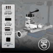 Load image into Gallery viewer, MechMaxx 13" x 40" Industrial Heavy Duty Bench Metal Lathe 2HP/1500W Metal Working Lathe High Precision 70-2000 RPM Variable Speed with Four-axis sliding system 1340G