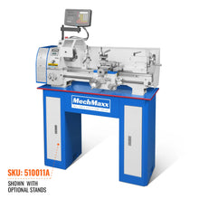 Load image into Gallery viewer, MechMaxx 10'' x 22'' Industrial Metal Lathe Machine with DRO High Precision Benchtop 1.5HP Brushless Motor 0-2000 RPM Variable Speed Metal Working Machine Small Lathe without Stand 1022VD