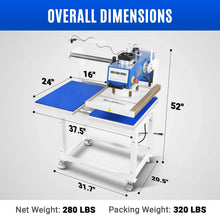 Load image into Gallery viewer, MechMaxx 16x24 Inch Commercial Pneumatic Dual Platen Heat Press - Infrared Positioning Auto Lift Sublimation Transfer Machine Digital LCD Control (110V 2.2HP)