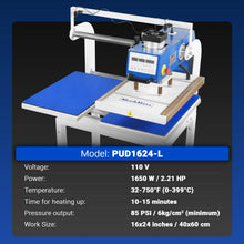 Load image into Gallery viewer, MechMaxx 16x24 Inch Commercial Pneumatic Dual Platen Heat Press - Infrared Positioning Auto Lift Sublimation Transfer Machine Digital LCD Control (110V 2.2HP)