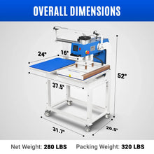 Load image into Gallery viewer, MechMaxx 16x24 Inch Commercial Pneumatic Dual Platen Heat Press - Infrared Positioning Auto Lift Sublimation Transfer Machine with Full Touch LCD Screen (110V 2.2HP)
