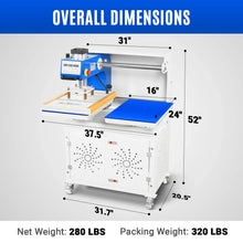 Load image into Gallery viewer, MechMaxx 16x24 Inch Commercial Pneumatic Dual Platen Heat Press - Auto Lift Sublimation Transfer Machine with Storage Base Cabinet (110V 1650W)