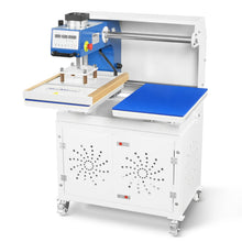 Load image into Gallery viewer, MechMaxx 16x24 Inch Commercial Pneumatic Dual Platen Heat Press - Auto Lift Sublimation Transfer Machine with Storage Base Cabinet (110V 1650W)