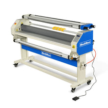 Load image into Gallery viewer, MechMaxx 65" Wide Format Full-Auto Cold &amp; Heat Assisted Pneumatic Laminator Machine with 4 Trimmers, Max Speed 40ft/min, 63" Max Width, 1.1" Max Thickness, Infrared Heating, Digital Control Pneumatic 