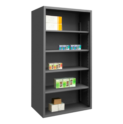 Durham 5019-4S-95 Enclosed Shelving, 12 Gauge, 4 Shelves, 60 X 24 X 72