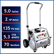 Load image into Gallery viewer, California Air Tools 5020W Ultra Quiet &amp; Oil-Free  2.0 Hp, 5.0 Gal.  Steel Tank