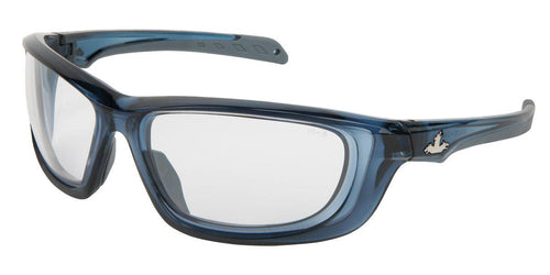 MCR Safety UD1 Series, Clear lens, Crystal Blue Frame, MAX6™ Superior Anti-Fog Coating 1/EA