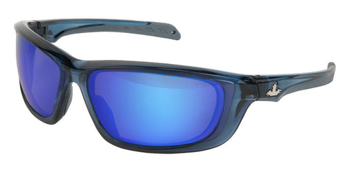 MCR Safety UD1 Series, Blue Diamond Mirror lens, Crystal Blue Frame 1/EA