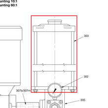Load image into Gallery viewer, Graco 562892 12 pt. Plastic Oil Reservoir - item 303 highlighted in the Graco 3A2781EN-E parts diagram