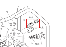 Load image into Gallery viewer, Graco 563210 Single Ball Check Valve - 10 psi Nominal Cracking Pressure, 1/4 in NPSF (F) x 1/4 in NPTF (M), Steel, 5,000 psi - highlighted in parts diagram