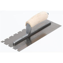 Load image into Gallery viewer, Marshalltown 5707SS 11 X 4 1/2 SS Notched Trowel5/16 X 5/16 X 3/4 UWood Handle (6/Pack)