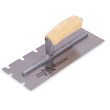 Load image into Gallery viewer, Marshalltown 5709S 11 X 4 1/2 Notched Trowel3/8 X 1/2 X 1 1/2 UWood Handle (6/Pack)