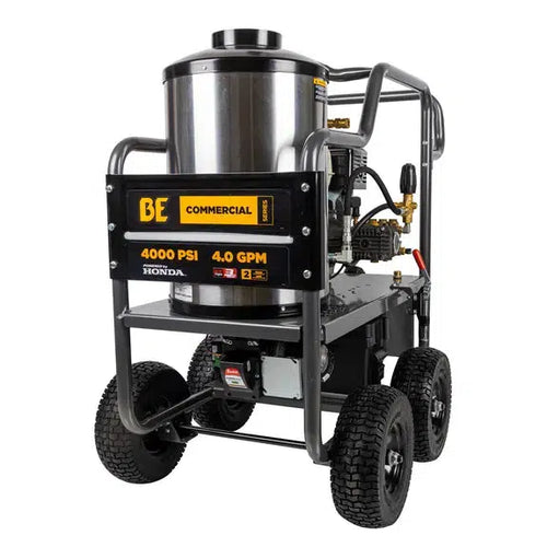 BE HW4013HC 4,000 PSI - 4.0 GPM Hot Water Pressure Washer with Honda GX390 Engine and Comet Triplex Pump