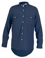 Load image into Gallery viewer, MCR Flame Resistant (FR) Work Shirt Max Comfort Material 88% Cotton 12% Nylon  Navy - 1EA