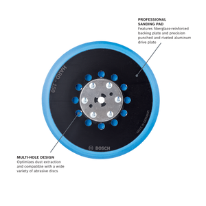 Bosch 6 In. Hard Hook-and-Loop Multi-Hole Sanding Pad