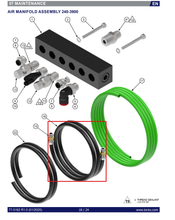 Load image into Gallery viewer, Binks 71-31000 ErgoFlex HVLP Bulk Hose, 3/8 ID x 41/64 OD -- Ref 16, IntelliFlow Air Manifold Manual 77-3162 [ English ]