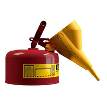Load image into Gallery viewer, Justrite 1 Gallon Steel Safety Can for Flammables, Type I, Funnel, Flame Arrester, Red - 7110110