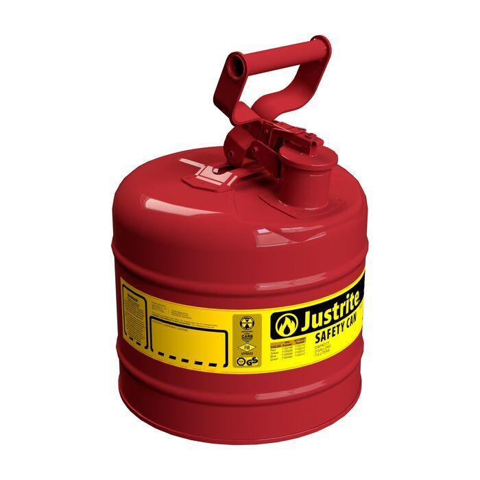Justrite Flame Arrester Type I 2 Gallon Steel Safety Can for Flammables
