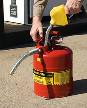 Load image into Gallery viewer, Justrite 5-galloon Type I Steel Safety Can w/ Funnel