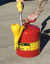 Load image into Gallery viewer, Justrite 5-galloon Type I Steel Safety Can w/ Funnel