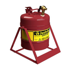 Load image into Gallery viewer, Justrite 5 Gallon, Steel Safety Can, Tilt-Style with Stand, Type I, Top Faucet, Red - 7150146