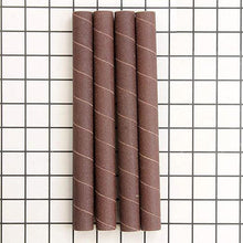 Load image into Gallery viewer, DETAILS These sanding sleeves are perfect for almost any industrial application. Sleeves are spiral bound and resin-bonded for heavy-duty use.   FEATURES Aluminum oxide Fine 150 grit 1-1/2 x 5-1/2 in 4 sleeves
