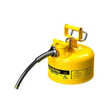 Load image into Gallery viewer, Justrite 1 Gallon, 5/8&quot; Metal Hose, Steel Safety Can for Diesel, Type II, AccuFlow™, Yellow - 7210220