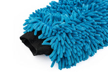 Load image into Gallery viewer, Blue Chenille Microfiber Knobby Wash Mitt with Elastic Cuff, Tagless and Lint-Free