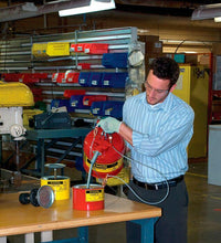 Load image into Gallery viewer, Justrite 2 Gallon, 5/8&quot; Metal Hose, Steel Safety Can for Flammables, Type II, AccuFlow™, Red - 7220120