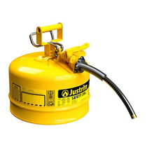 Load image into Gallery viewer, Justrite 2.5 Gallon, 5/8&quot; Metal Hose, Steel Safety Can for Diesel, Type II, AccuFlow™, Yellow - 7225220