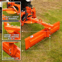Load image into Gallery viewer, MechMaxx 72" 6-Way Rear Blade 3 Point Hitch Tractor Attachment, RB72S